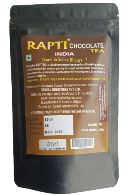 Rapti Chocolate Tea,100Grm Pouch, MRP Rs.70/-