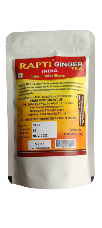 Rapti Ginger Tea, 250 Gram Pouch, MRP Rs.150/-